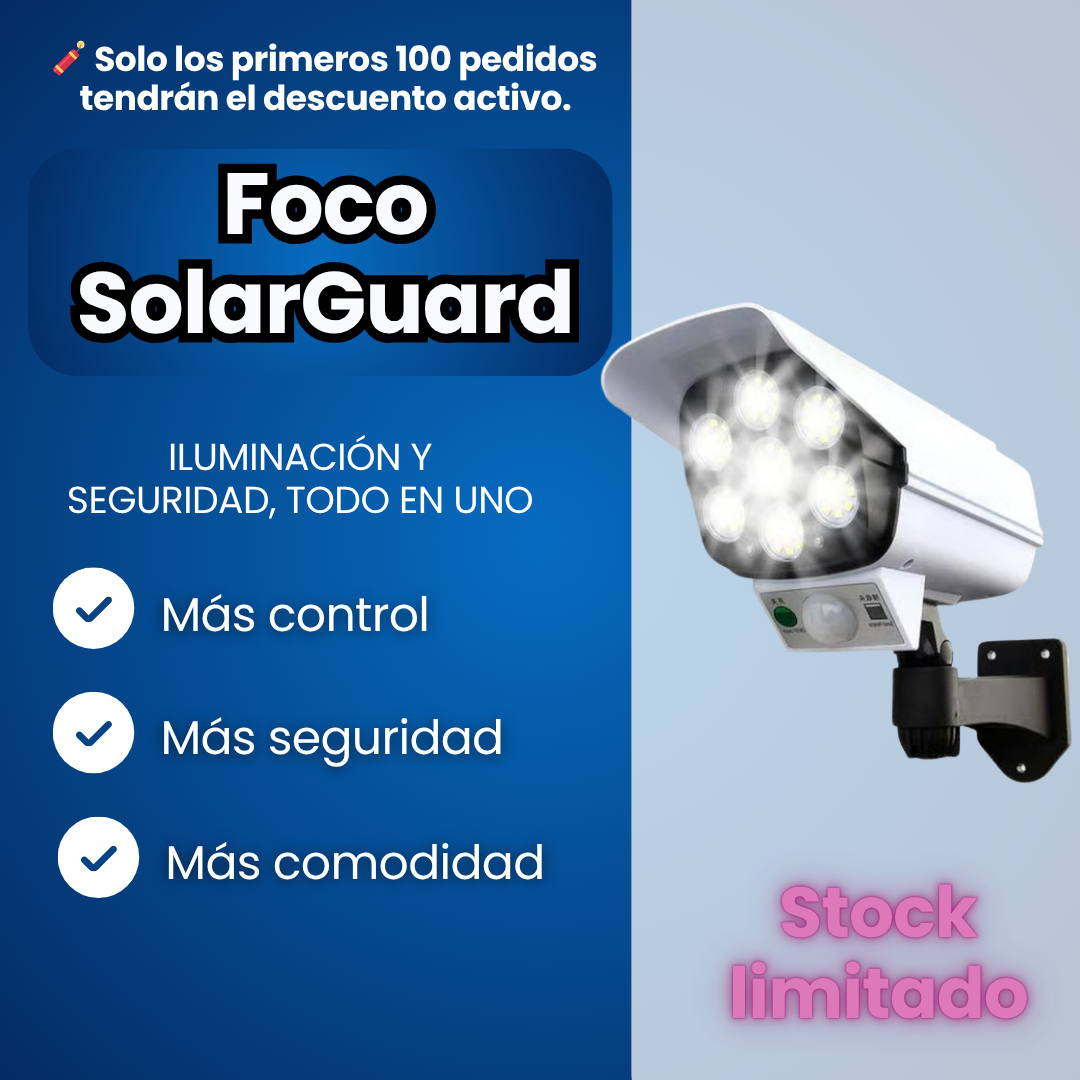 FOCO SOLARGUARD — ILUMINACIÓN Y SEGURIDAD, TODO EN UNO