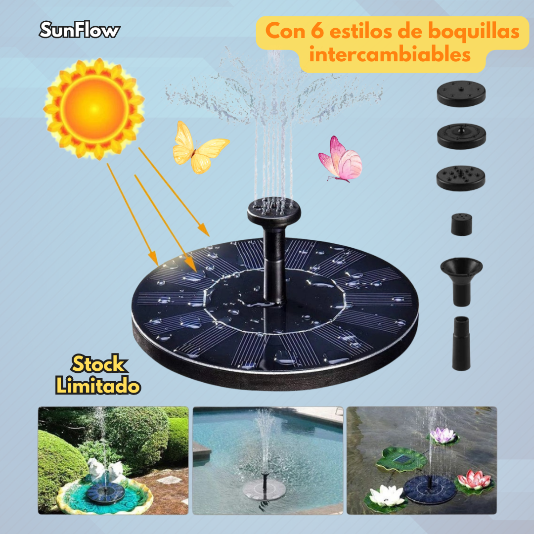 Fuente Solar SunFlow - Deja que el Sol Haga Correr la Belleza en tu Jardín
