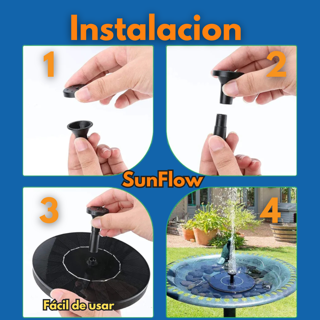 Fuente Solar SunFlow - Deja que el Sol Haga Correr la Belleza en tu Jardín